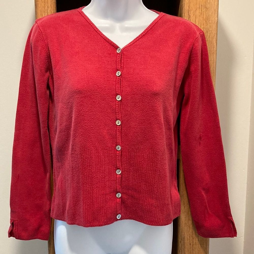 Burgundy cotton cardigan